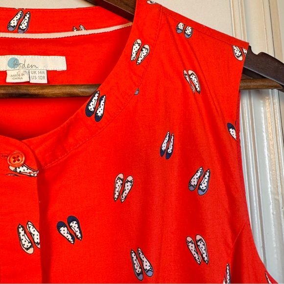 Boden Rosehip Ballet Slippers Leila Shirt Dress - Size 10 Sleeveless Red - Picture 6 of 15